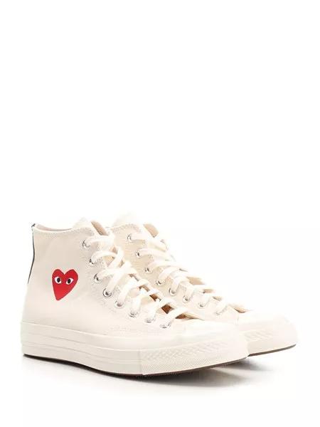 25SS 꼼데가르송 플레이 X 컨버스 스니커즈 AZ K129 001 White - COMME DES GARCONS PLAY CONVERSE