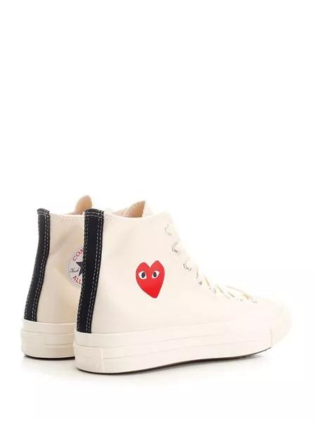 25SS 꼼데가르송 플레이 X 컨버스 스니커즈 AZ K129 001 White - COMME DES GARCONS PLAY CONVERSE