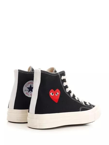 25SS 꼼데가르송 플레이 X 컨버스 스니커즈 AZ K129 001 Black - COMME DES GARCONS PLAY CONVERSE