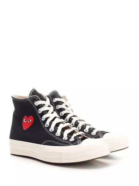 25SS 꼼데가르송 플레이 X 컨버스 스니커즈 AZ K129 001 Black - COMME DES GARCONS PLAY CONVERSE