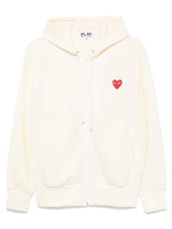  꼼데가르송 레드 하트 후드 집업 AX T172 051 3 IVORY