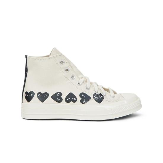 25SS 꼼데가르송 플레이 X 컨버스 스니커즈 AZ K127 001 White