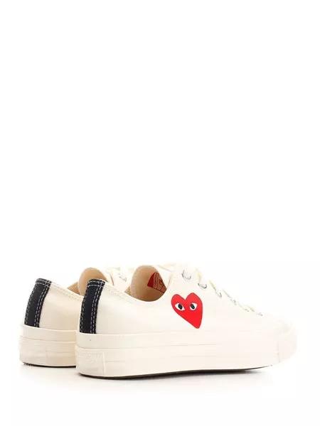 25SS 꼼데가르송 플레이 X 컨버스 척 70 로우 스니커즈 AZ K128 001 White - COMME DES GARCONS PLAY CONVERSE