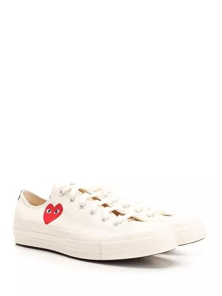 25SS 꼼데가르송 플레이 X 컨버스 척 70 로우 스니커즈 AZ K128 001 White - COMME DES GARCONS PLAY CONVERSE