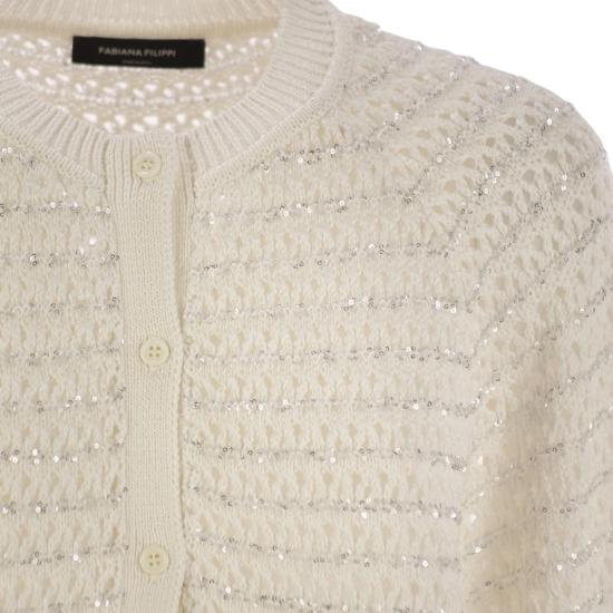 25SS 파비아나 필리피 가디건 MAD275F528 WHITE - FABIANA FILIPPI
