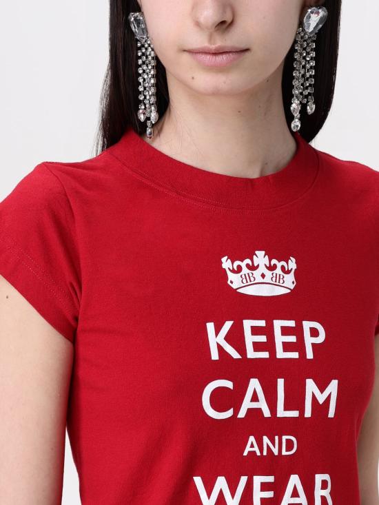 25SS 발렌시아가 반팔 티셔츠 807341TRVC7 6540 Red - BALENCIAGA