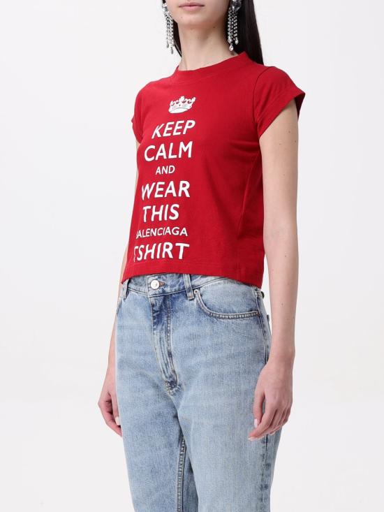 25SS 발렌시아가 반팔 티셔츠 807341TRVC7 6540 Red - BALENCIAGA