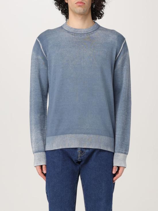 25SS 디젤 리버스 프린트 코튼 스웨터 A111870BEAR 89M Blue