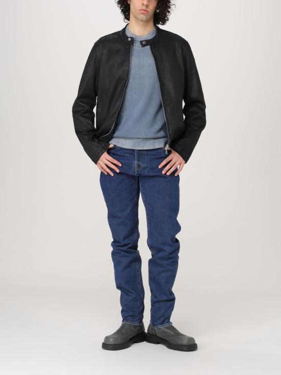 25SS 디젤 리버스 프린트 코튼 스웨터 A111870BEAR 89M Blue - DIESEL