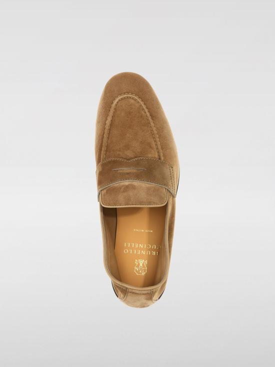 26SS 브루넬로 쿠치넬리 스웨이드 소프트 페니로퍼 MZUCAHG730 C2767 Hazel - BRUNELLO CUCINELLI