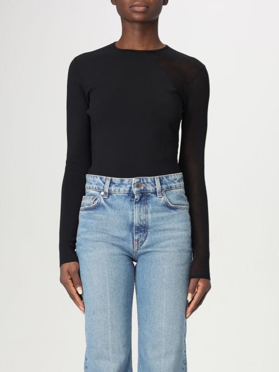 25SS 스텔라 맥카트니 긴팔 티셔츠 6K09663S2557 1000 Black