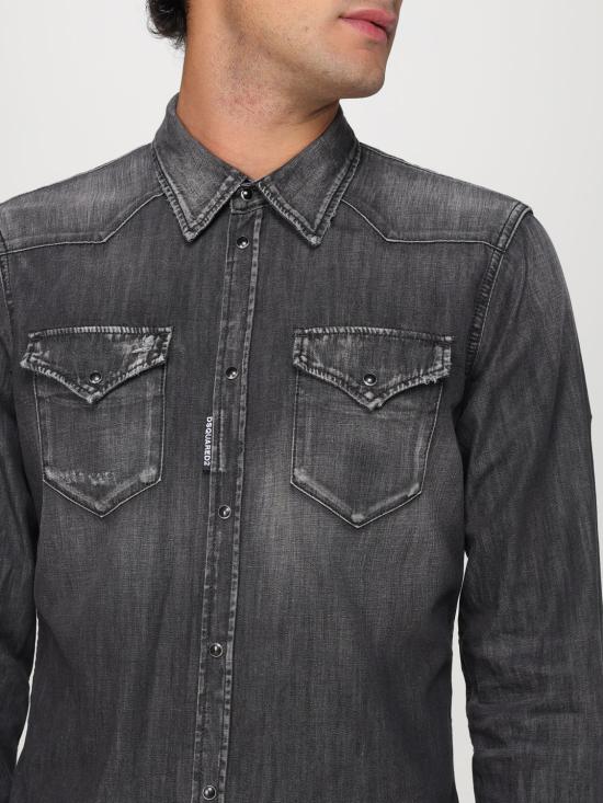 25FW 디스퀘어드2 긴팔 셔츠 S74DM0848S30826 900 Black - DSQUARED2