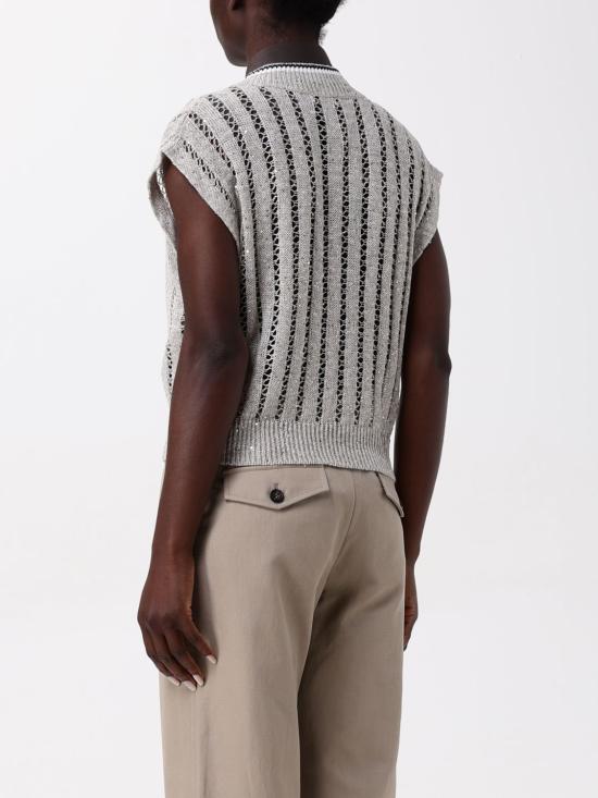 25SS 브루넬로 쿠치넬리 베스트 MCO559412 CJK08 Yellow Cream - BRUNELLO CUCINELLI