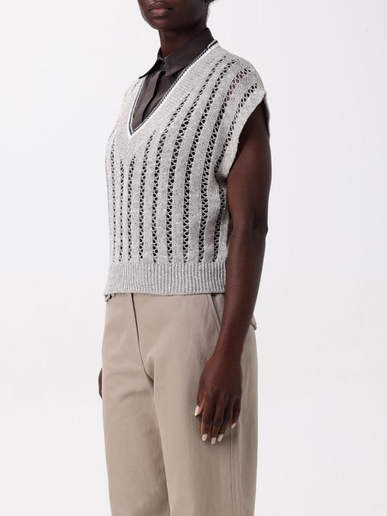 25SS 브루넬로 쿠치넬리 베스트 MCO559412 CJK08 Yellow Cream - BRUNELLO CUCINELLI