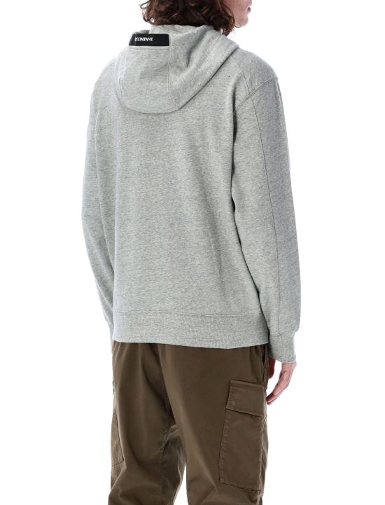 25SS 씨피 컴퍼니 다이애그널 레이즈드 플리스 후드 티셔츠 18CMSS024A005086WM94 GREYSTONE MELANGE DOM - C.P. COMPANY