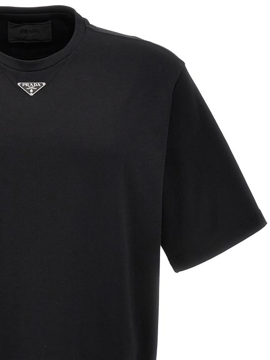 25FW 프라다 반팔 티셔츠 UJN861S232240F0002 BLACK DOM - PRADA