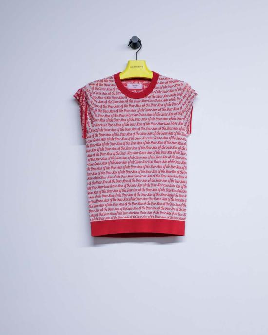  마틴로즈 베스트 마틴 로즈 슬리브리스 조끼 레드/화이트 - MARTINE ROSE