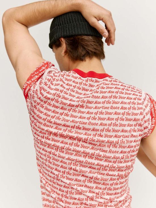  마틴로즈 베스트 마틴 로즈 슬리브리스 조끼 레드/화이트