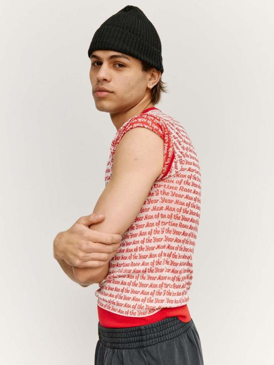  마틴로즈 베스트 마틴 로즈 슬리브리스 조끼 레드/화이트 - MARTINE ROSE