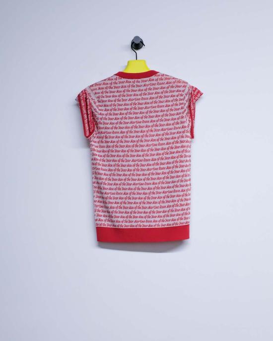  마틴로즈 베스트 마틴 로즈 슬리브리스 조끼 레드/화이트 - MARTINE ROSE