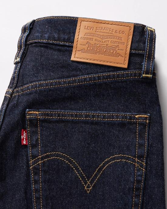  리바이스 데님 팬츠 Levi's Ribcage 풀 렝스 진 Small Course Blue - LEVI'S