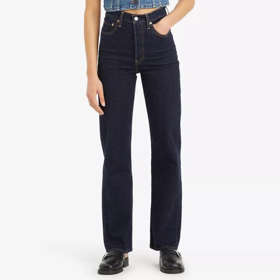  리바이스 데님 팬츠 Levi's Ribcage 풀 렝스 진 Small Course Blue