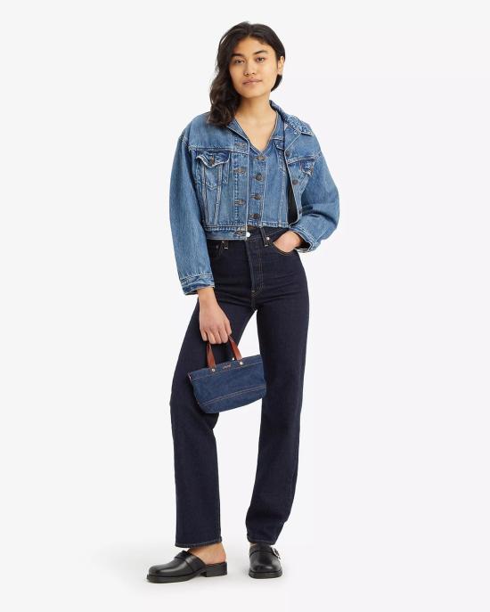  리바이스 데님 팬츠 Levi's Ribcage 풀 렝스 진 Small Course Blue - LEVI'S