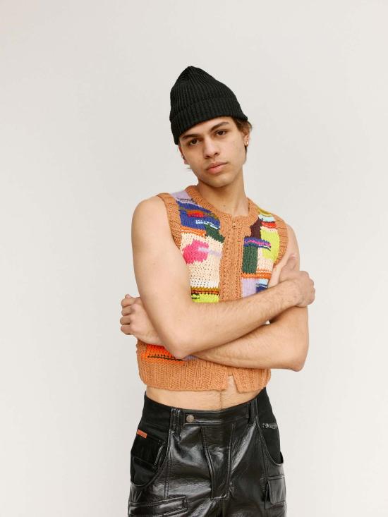  마틴로즈 베스트 마틴 로즈 핸드 니트 지퍼 조끼 - MARTINE ROSE