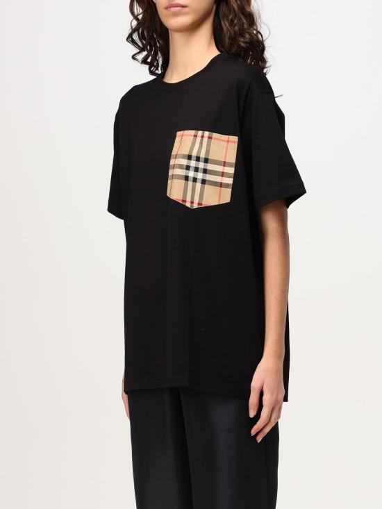 25SS 버버리 체크 포켓 티셔츠 8103970 BLACK DOM - BURBERRY