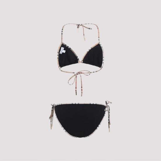 26SS 버버리 마타 빈티지 체크 트라이앵글 비키니 8070463 Black - BURBERRY