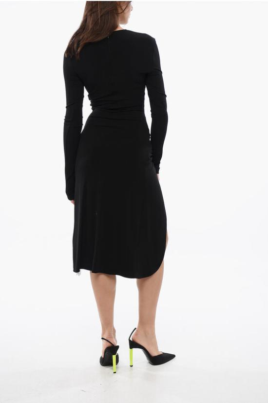  오프화이트 미디 원피스 OWDB521S24FAB0011010 Black - OFF WHITE