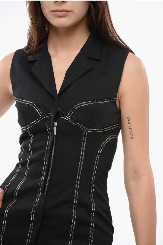  오프화이트 숏 원피스 OWDK005S24FAB0031000 Black - OFF WHITE