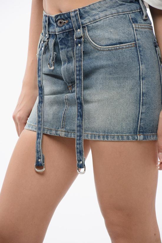  오프화이트 숏 스커트 OWYF028C99DEN0014500 Blue - OFF WHITE