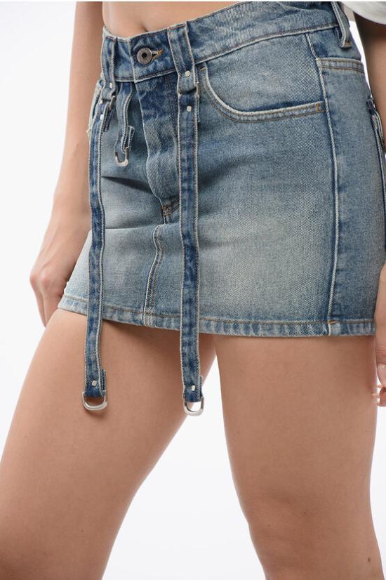  오프화이트 숏 스커트 OWYF028C99DEN0014500 Blue - OFF WHITE