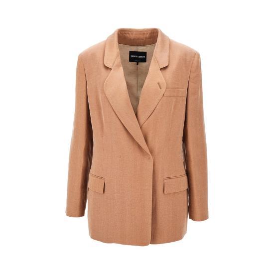  조르지오 아르마니 자켓 비스코스와 쿠프로 더블브레스트 재킷 여성 핑크