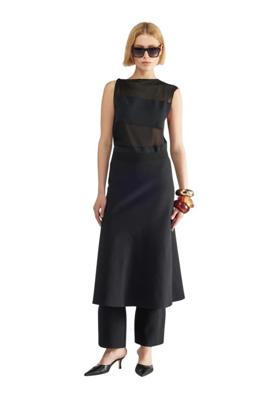 25SS 리비아나 콘티 미디 스커트 F5SG34 Y69 0 NERO - LIVIANA CONTI