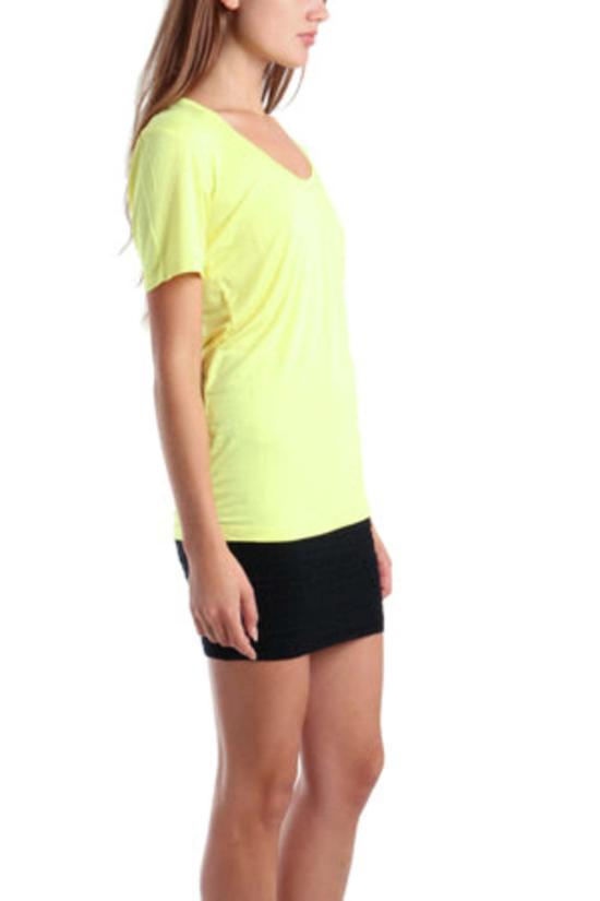  Kimberly Ovitz 반팔 티셔츠 킴벌리 오비츠 토비 티셔츠 네온 옐로우 - OTHER BRANDS