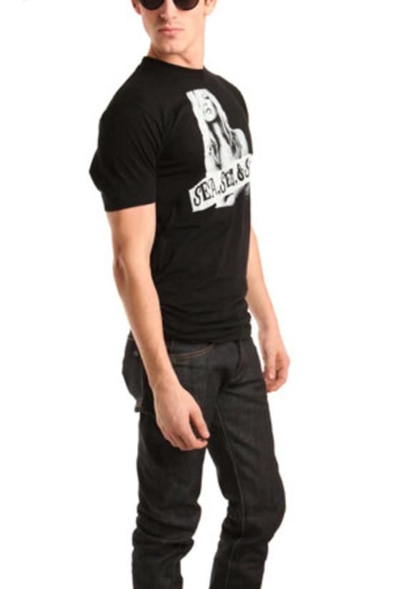  블루&크림 반팔 티셔츠 캐시 이즈 킹 케이트 모스 티셔츠 블랙 - BLUE&CREAM