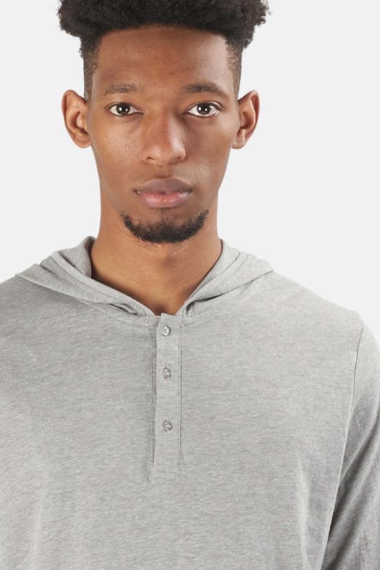  Blue&Cream 폴로 티셔츠 블루&크림 헨리 후드 티셔츠 그레이 - BLUE&CREAM