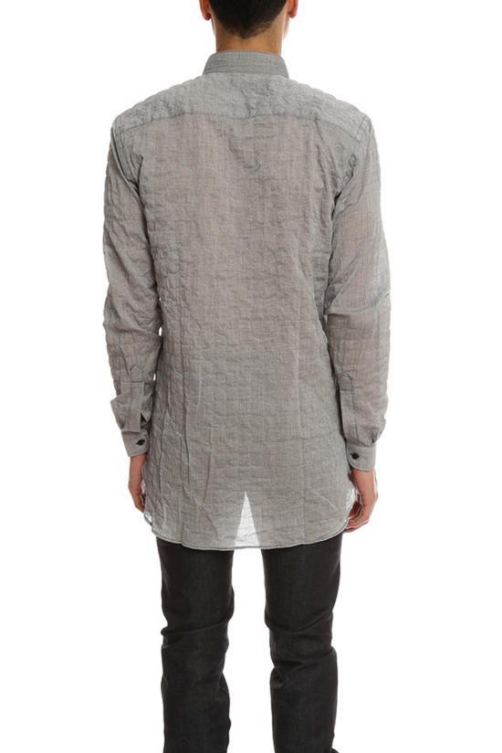  Naked & Famous 긴팔 셔츠 네이키드 앤 페이머스 롱 크링클 수평 스트라이프  블랙 - NAKED & FAMOUS