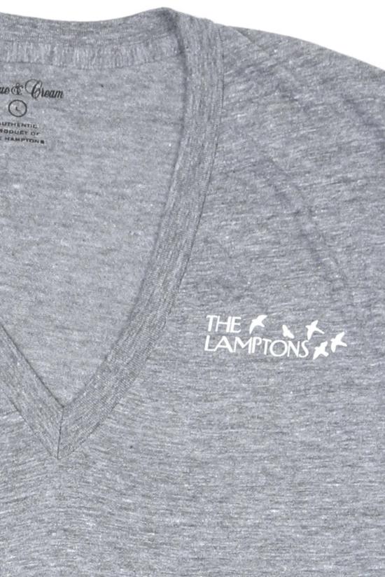  블루&크림 반팔 티셔츠 램튼스 V넥 티셔츠 그레이/화이트 - BLUE&CREAM