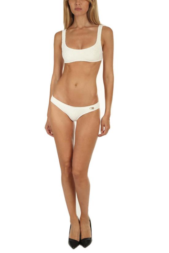  솔리드 앤 스트라이프 비키니 수영복 솔리드 & 스트라이프 엘 바텀 아이보리 퀼트 - SOLID AND STRIPED