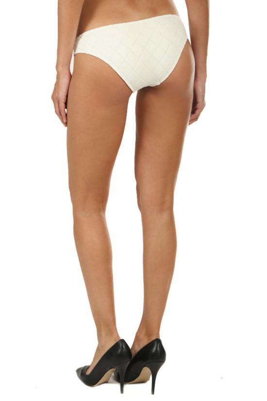  솔리드 앤 스트라이프 비키니 수영복 솔리드 & 스트라이프 엘 바텀 아이보리 퀼트 - SOLID AND STRIPED