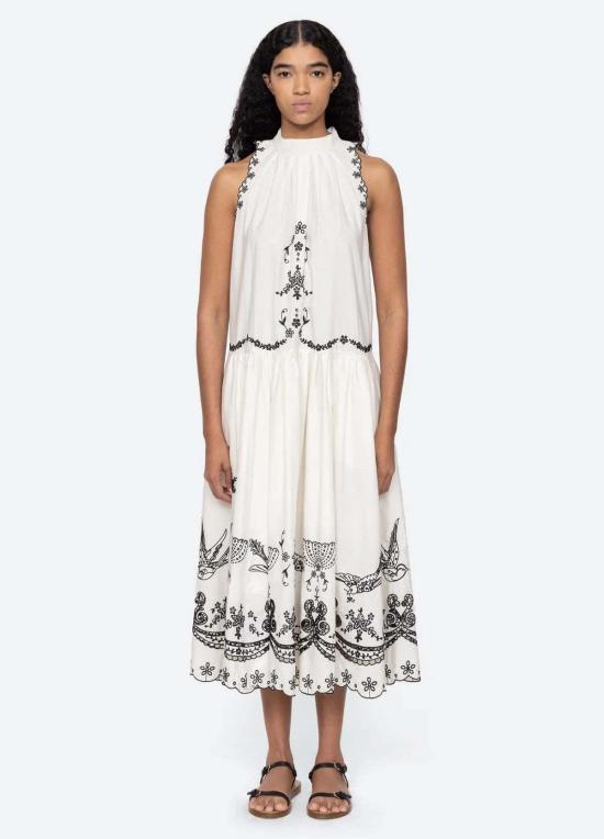  씨뉴욕 롱 원피스 Sea Ny Kingsley 자수 탱크 드레스 크림