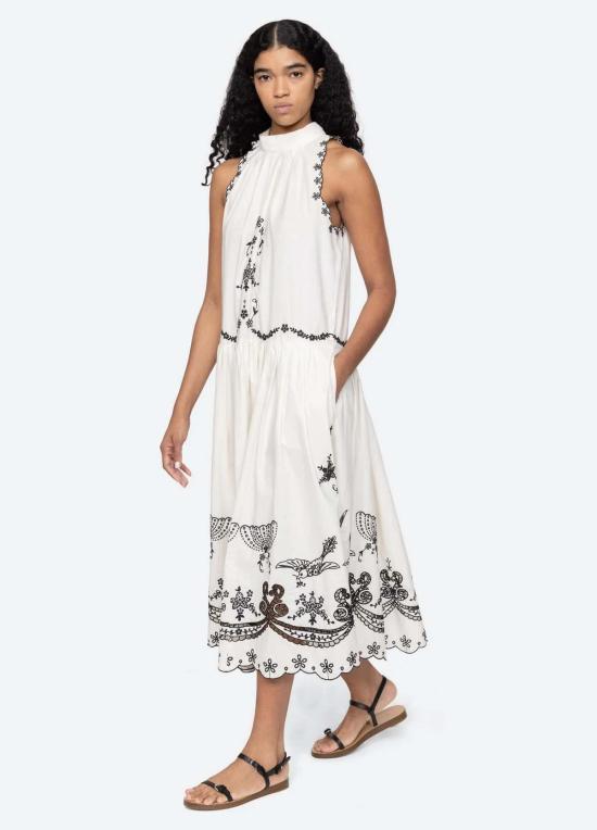  씨뉴욕 롱 원피스 Sea Ny Kingsley 자수 탱크 드레스 크림 - SEA NY