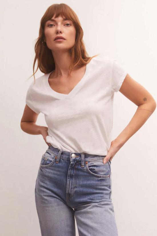  Z Supply 반팔 티셔츠 모던 V넥 티셔츠