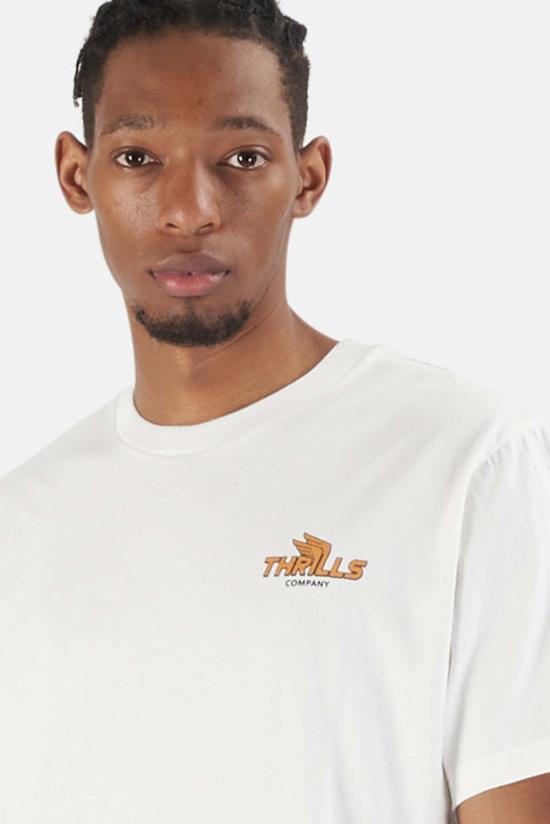  스릴즈 반팔 티셔츠 Thrills Dirty Burner Merch Fit 티셔츠 화이트 - THRILLS
