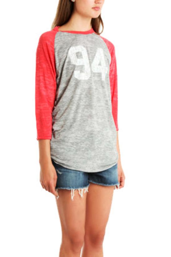  블루&크림 긴팔 티셔츠 블루앤크림 X 지아니 레디 투 다이 베이스볼 티셔츠 레드 - BLUE&CREAM