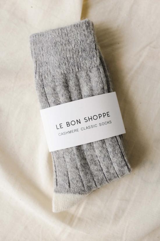  르 본 숍 양말 Le Bon Shoppe 클래식 캐시미어  그레이 멜란지 - Le Bon Shoppe
