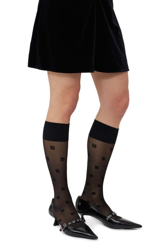  가니 양말 버터플라이 레이스  블랙 - GANNI